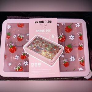 Pink Strawberry Snack Box. 6 compartments, NWT